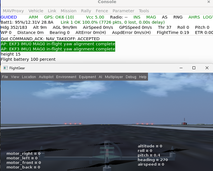 PHI-Drone SITL simulation view